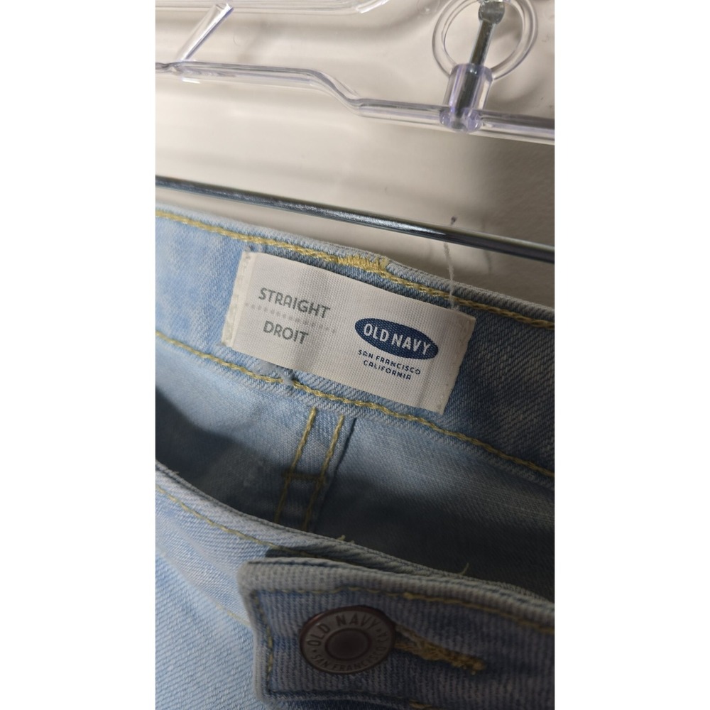 Old Navy Womens Jeans Regular Fit‎ Straight Leg Flat Front Light Washed Jeans - Picture 2 of 6